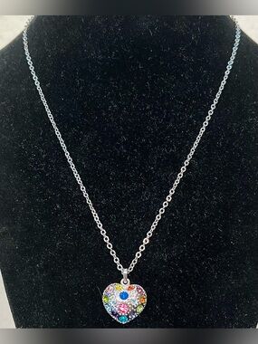 Oliver Weber Sparkling Multicolor Heart Pendant Necklace
